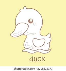 Alphabet D For Duck Digital Stamp