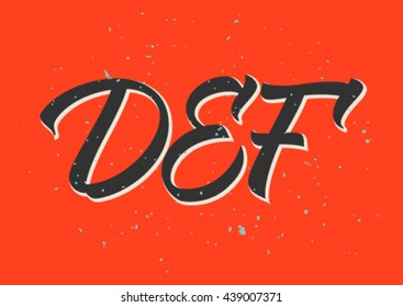 alphabet, D, E, F, calligraphy, handwritten text, red background