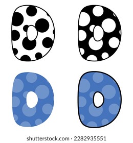 Alphabet D in flat style isolated