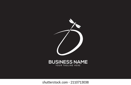 Alphabet D initial butterfly flying monogram vector logo template
