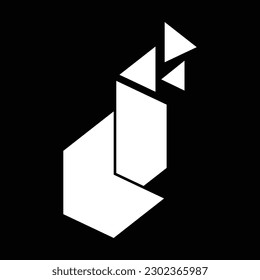 Alphabet D initial letter logo abstract vector template