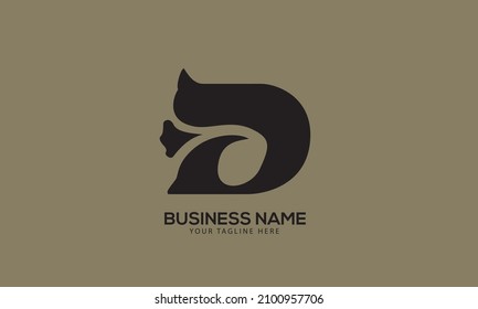 Alphabet D initial like flowwer or fish vector logo template