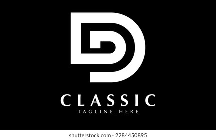 Alphabet D initial logo letter abstract monogram vector template