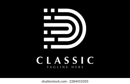 Alphabet D initial logo letter abstract monogram vector template