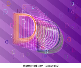 Alphabet D pattern vector