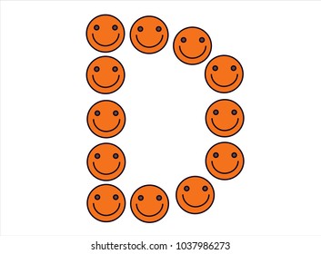 alphabet "D" is smile vector and font.