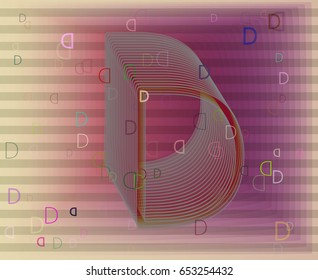 Alphabet D template design