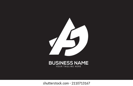 Plantilla de logotipo del vector de minigrama de borde de corte creativo de AD o AD