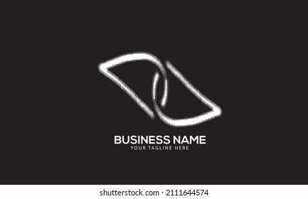 Alphabet DD zebra brush hand writing monogram vector logo template