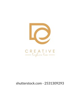 Alphabet DE ED Letter Artistic Logo Design. Initial Based Vector Template.