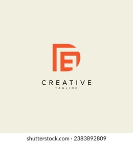 Alphabet DE ED letter modern monogram style logo vector template.