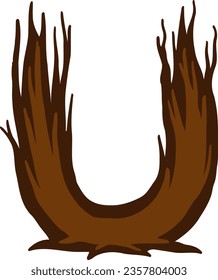 an alphabet with a dead tree theme
