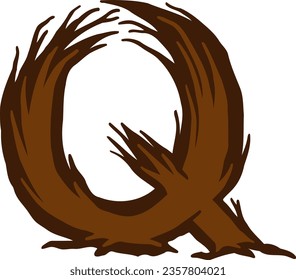 an alphabet with a dead tree theme