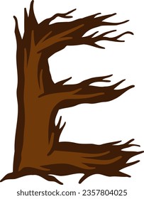 an alphabet with a dead tree theme