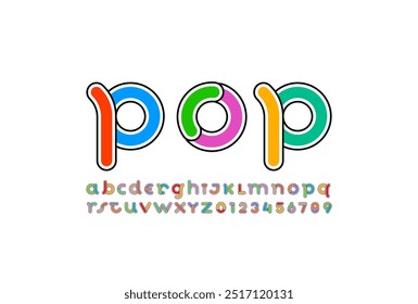 Alphabet dekorative Art Font, Buchstaben A, B, C, D, E, F, G, H, I, J, K, L, M, N, O, P, Q, R, S, T, U, V, W, X, Y, Z und Ziffern 0, 1, 2, 3, 4, 5, 6, 7, 8, 9, Vektorgrafik 10EPS