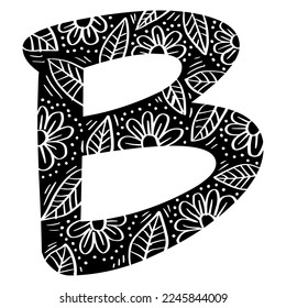 Alphabet Decorative Floral Letter B