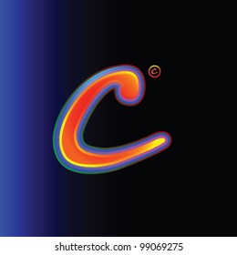 alphabet decorative letter C vector illustration