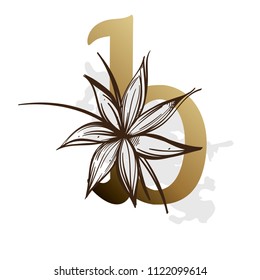 Alphabet with decorative plant elements for greeting cards, invitations and much more. Lowercase letter b.