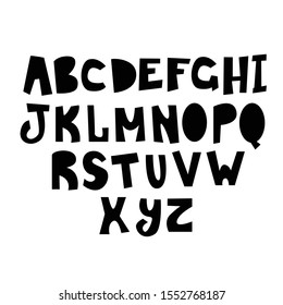 Alphabet design in a colorful style. isolated on White background. Vector illustration