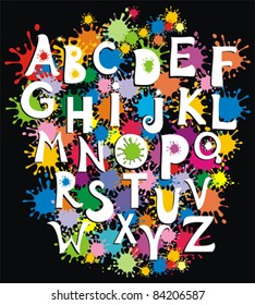 Alphabet design in a colorful style.Vector illustration