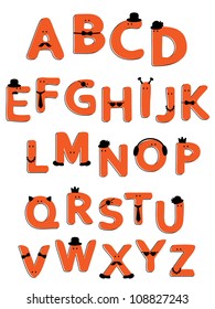 Alphabet design in a joyful cartoon style. Vector illustration
