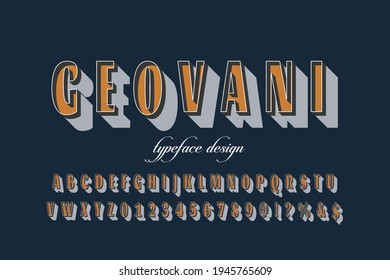 alphabet design, letters and numbers brown style, typography vector