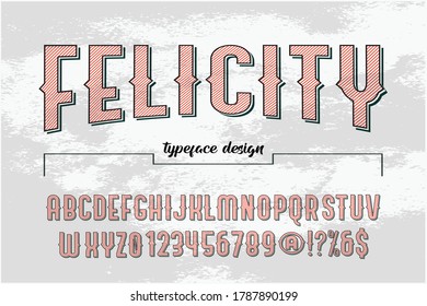 diseño alfabético, vector de tipo, fuente vintage, fondo de estilo blanco y rojo