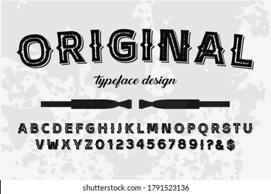 alphabet design, typeface vector, vintage font, white style background