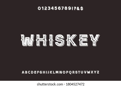 alphabet design, typeface vector, vintage font, brown and white style background