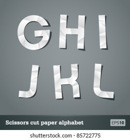 Alphabet for designers. Crumpled effect can be easily removed.
