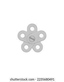 Alphabet from the details of the iron constructor. Star sign. Vector illustration isolated on white background