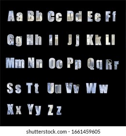 Alphabet with diamond texture. Vector illustration.