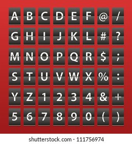 Alphabet an digits on paper diary