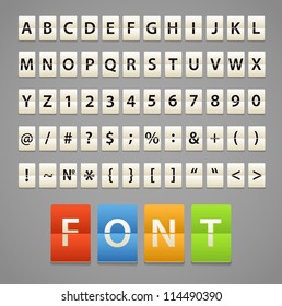 Alphabet and digits on paper diary