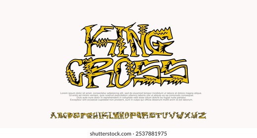 Alphabet Display Hand drawn Y2k Dark costom Lettering vector type font. design for Music, Poster, Clothing, Grunge style type font with Gothic Punk, Metal and Rock. Halloween style