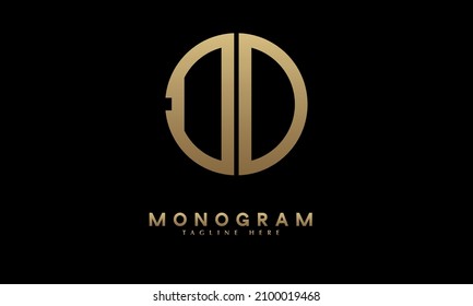 Alphabet DO oder OD-Illustration, monogramm Vektorlogo-Vorlage in runder Form