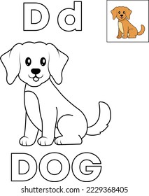 Alphabet Dog to be colored. Coloring book for children.