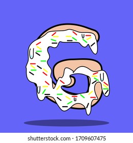 Alphabet donuts, letters coated in cream like donuts. Unique writing design.