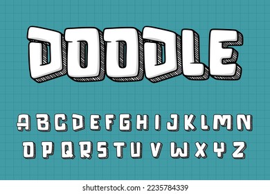 Alphabet-Doodle-Text, Vektorbriefe