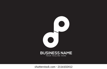 Alphabet DP or PD mechanical tool chain monogram vector logo template