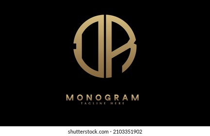 Alphabet DR or RD illustration monogram vector logo template in round shape