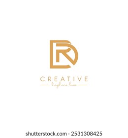 Alphabet DR RD Letter Artistic Logo Design. Initial Based Vector Template.