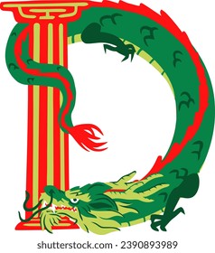 an alphabet with a dragon pillar theme