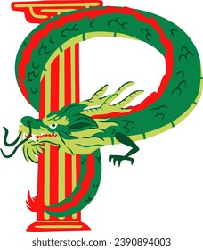 an alphabet with a dragon pillar theme