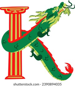 an alphabet with a dragon pillar theme