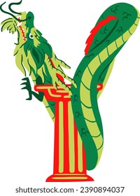 an alphabet with a dragon pillar theme