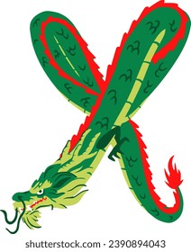 an alphabet with a dragon pillar theme
