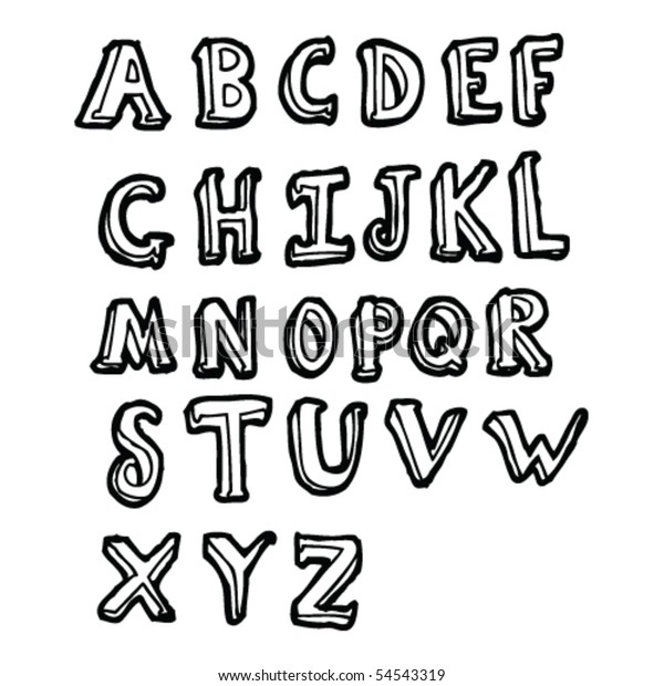 Alphabet Drawing Stock Vector (Royalty Free) 54543319