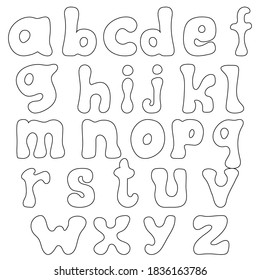 alphabet drawing on white background, vector illustration