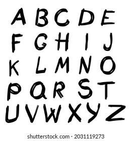 alphabet drawing on white background, vector illustration